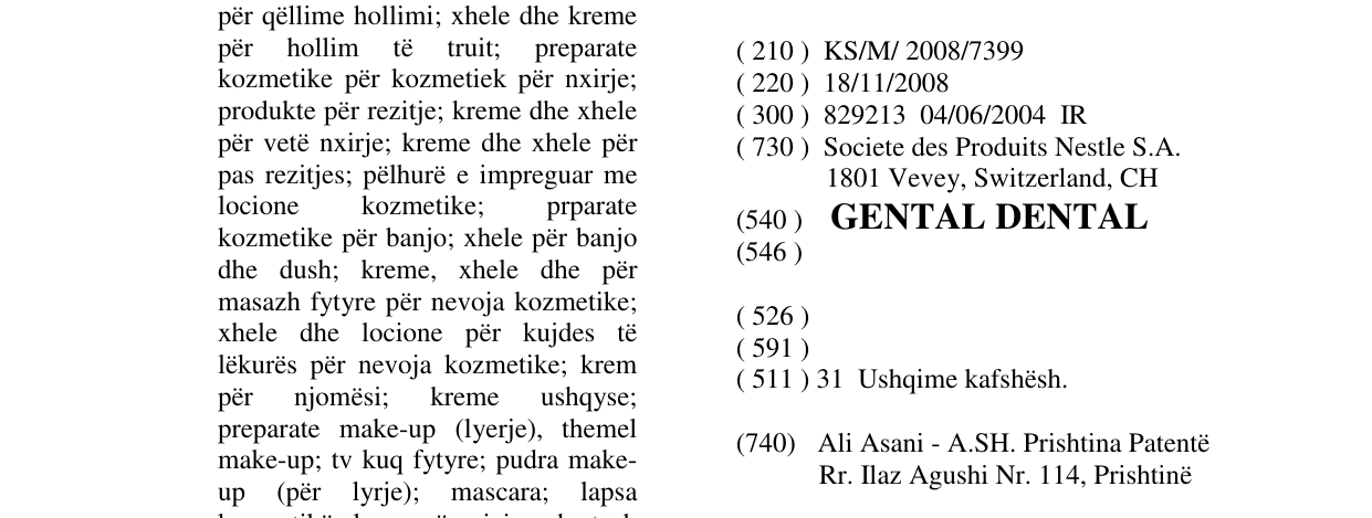 Zëri i markës GENTAL DENTAL në buletin