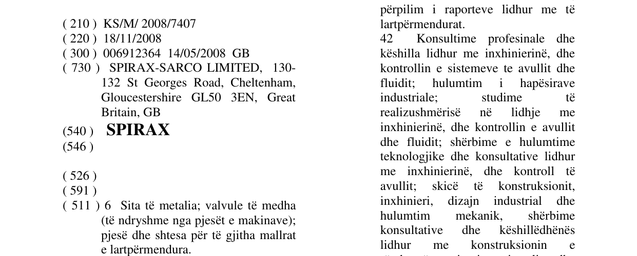 Zëri i markës SPIRAX në buletin