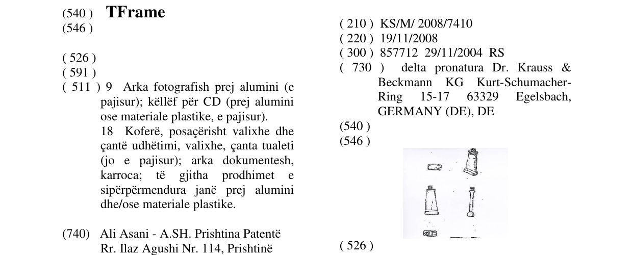 The entry of the trademark Figurative mark in the bulletin