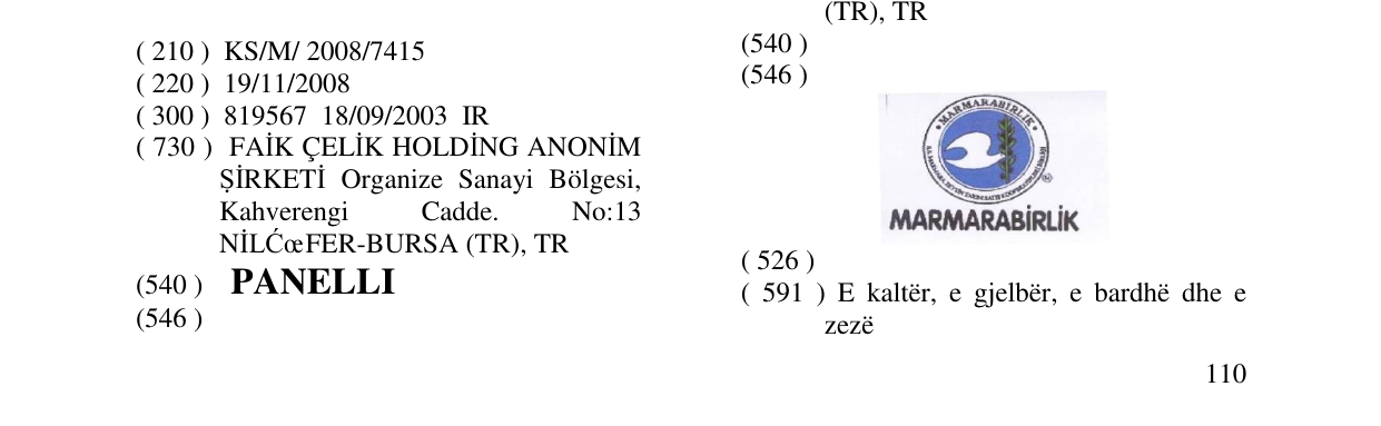 Zëri i markës PANELLI në buletin