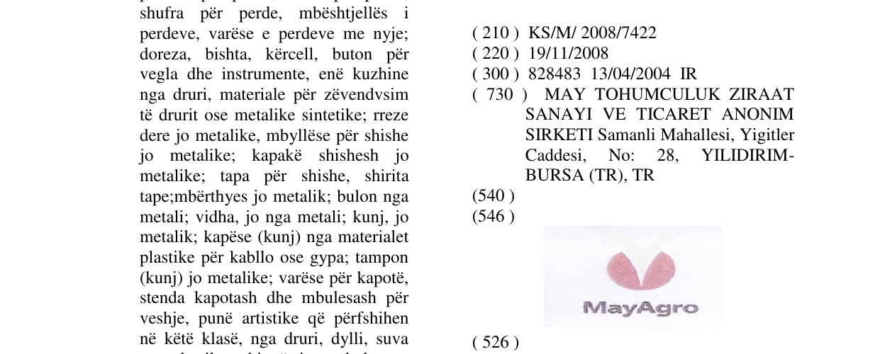 Zëri i markës Markë figurative në buletin