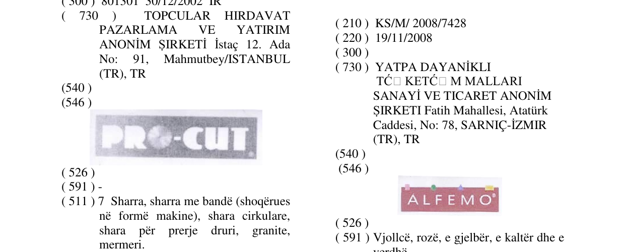 Zëri i markës ALFEMO në buletin