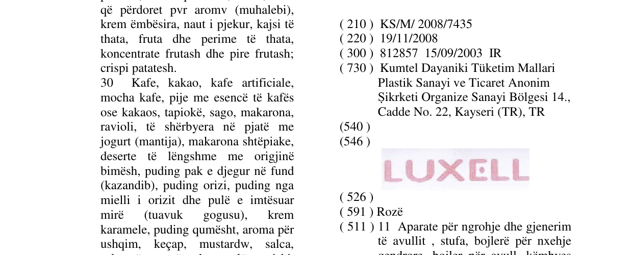 Zëri i markës LUXELL në buletin