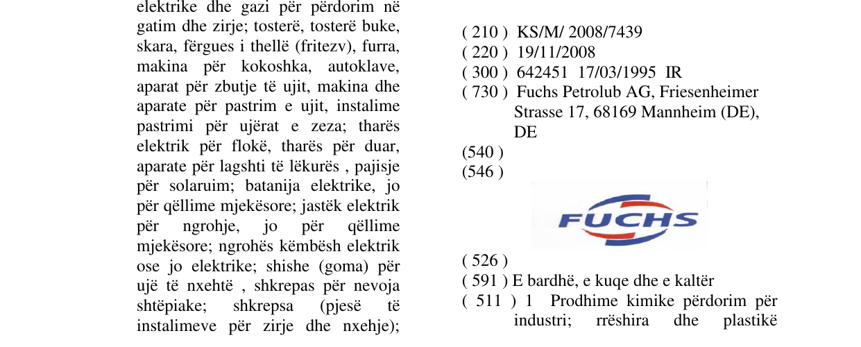 Zëri i markës FUCHS në buletin
