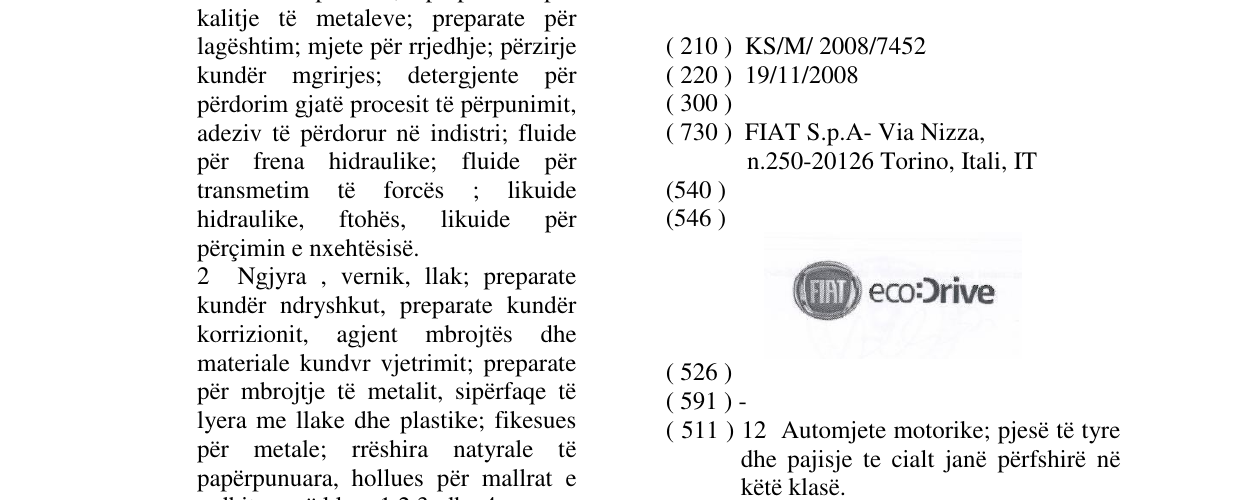 Zëri i markës FIAT ecoDrive në buletin