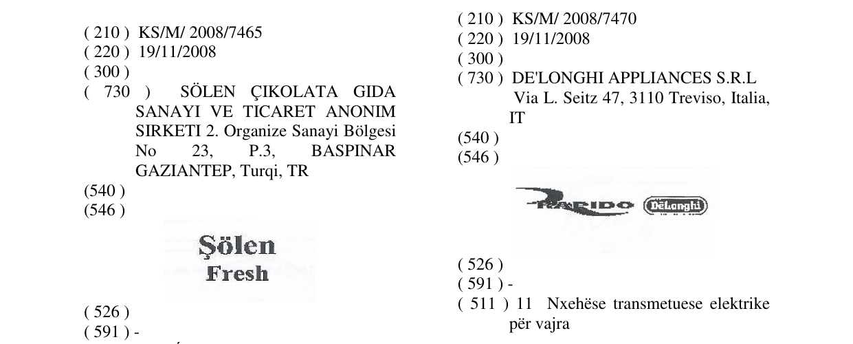 Zëri i markës Solen Fresh në buletin