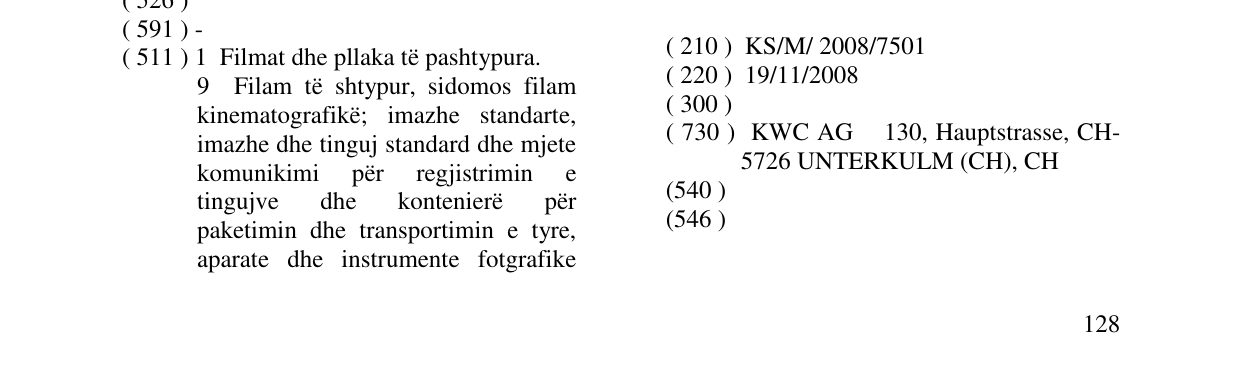 Zëri i markës KWC në buletin