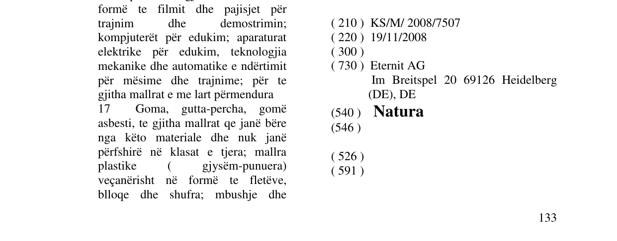 Zëri i markës Natura në buletin