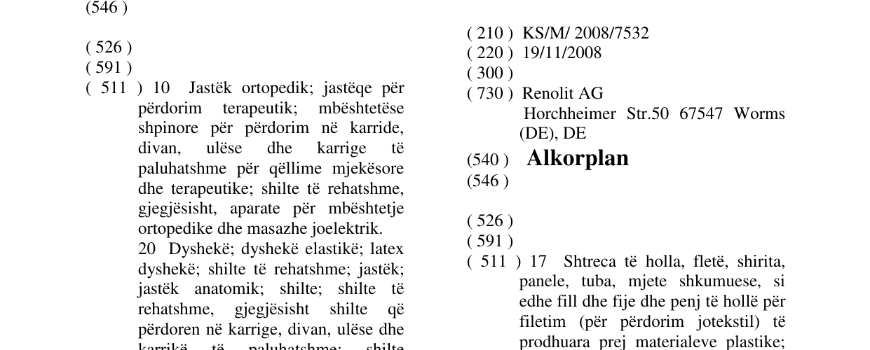 Zëri i markës Alkorplan në buletin