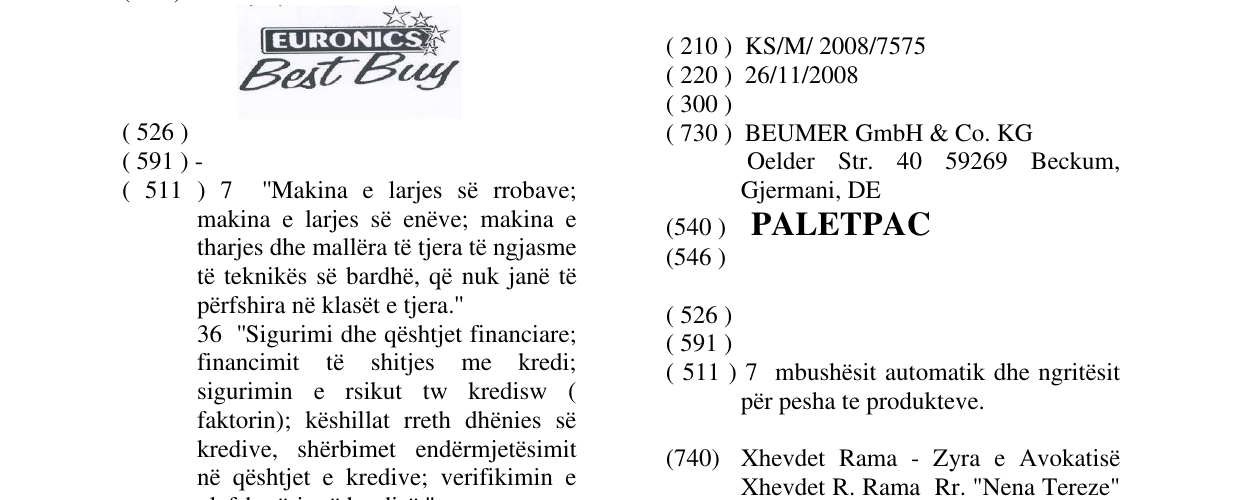 Zëri i markës PALETPAC në buletin