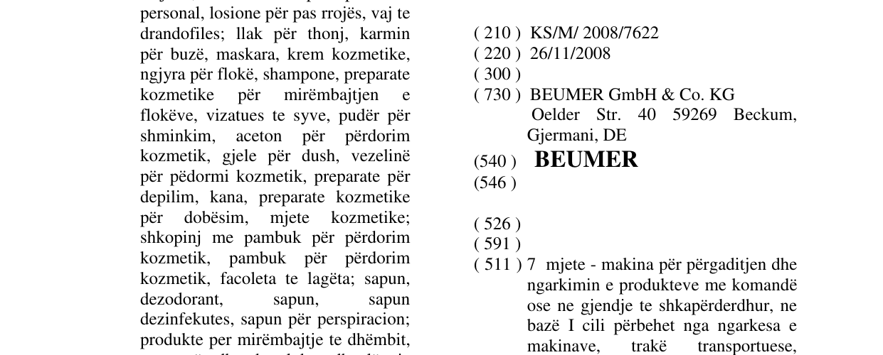 Zëri i markës BEUMER në buletin