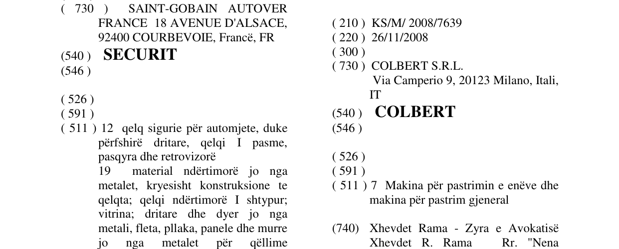 Zëri i markës COLBERT në buletin