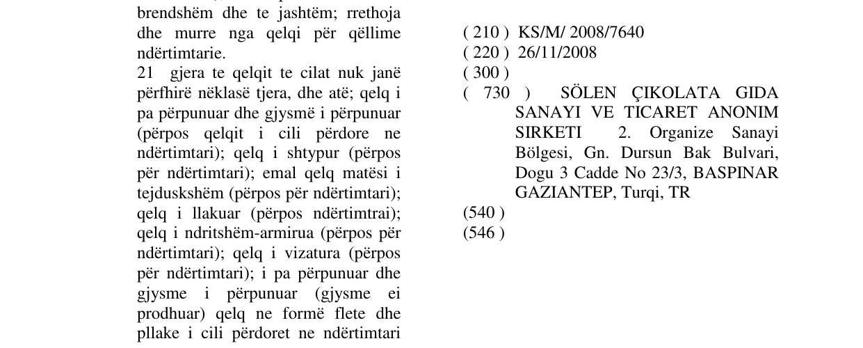 Zëri i markës PAPITA në buletin