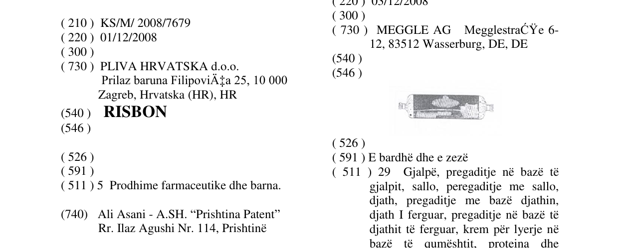 Zëri i markës RISBON në buletin