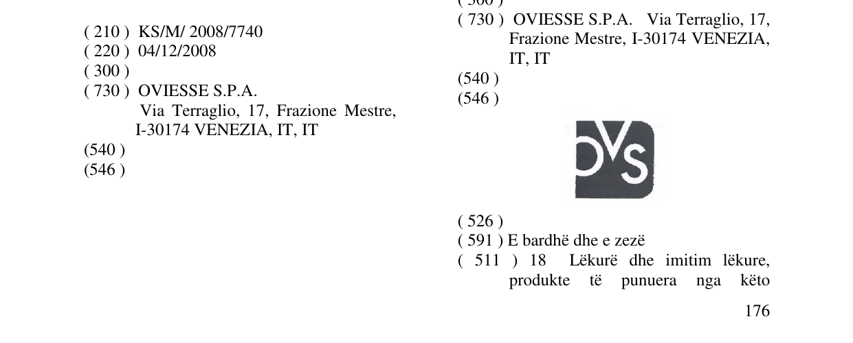 Zëri i markës oviesse në buletin