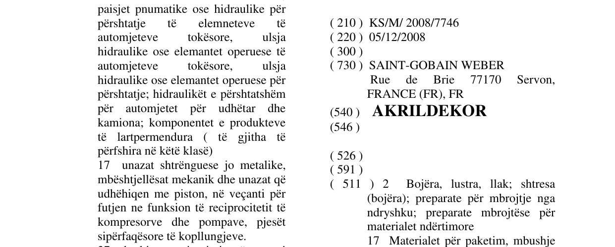 Zëri i markës AKRILDEKOR në buletin