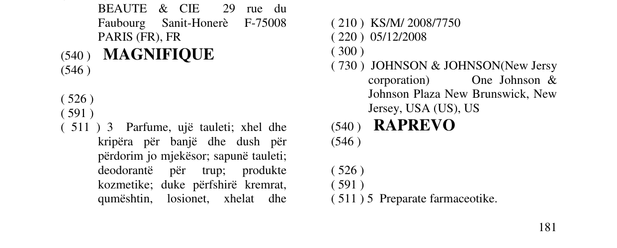 Zëri i markës RAPREVO në buletin