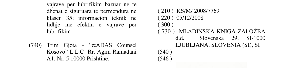 Zëri i markës MLADINSKA KNJIGA KUCA DOBRIH PRICA në buletin