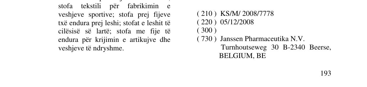 Zëri i markës GYNECARE INTERCEED në buletin