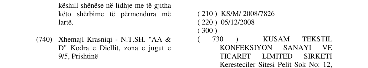Zëri i markës Markë figurative në buletin
