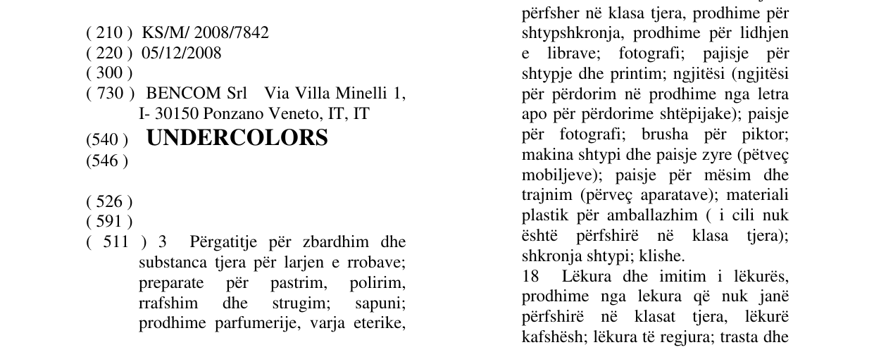 Zëri i markës UNDERCOLORS në buletin