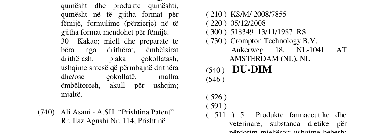 Zëri i markës DU-DIM në buletin