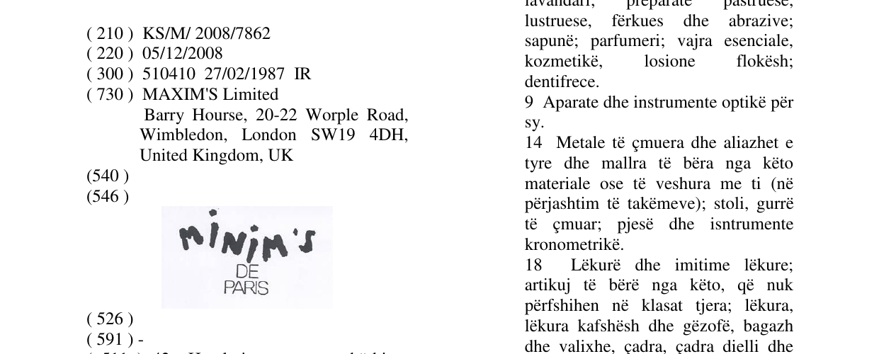 Zëri i markës Markë figurative në buletin