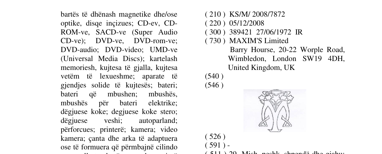 Zëri i markës Markë figurative në buletin
