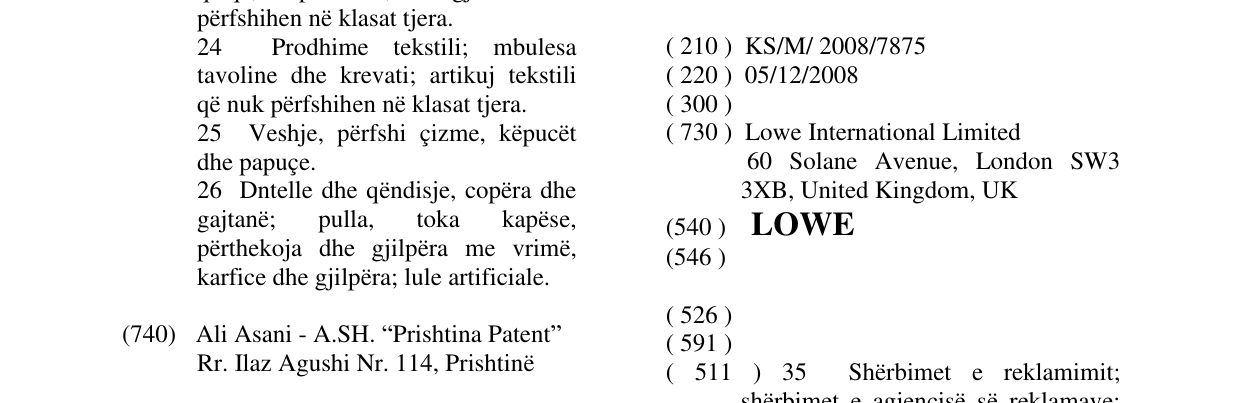 Zëri i markës LOWE në buletin