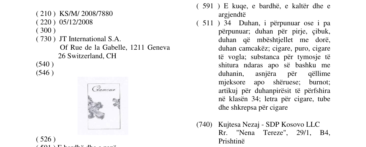 Zëri i markës Markë figurative në buletin