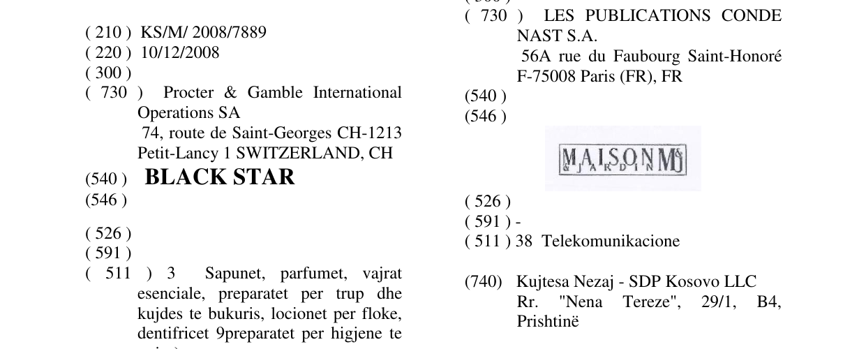 Zëri i markës BLACK STAR në buletin