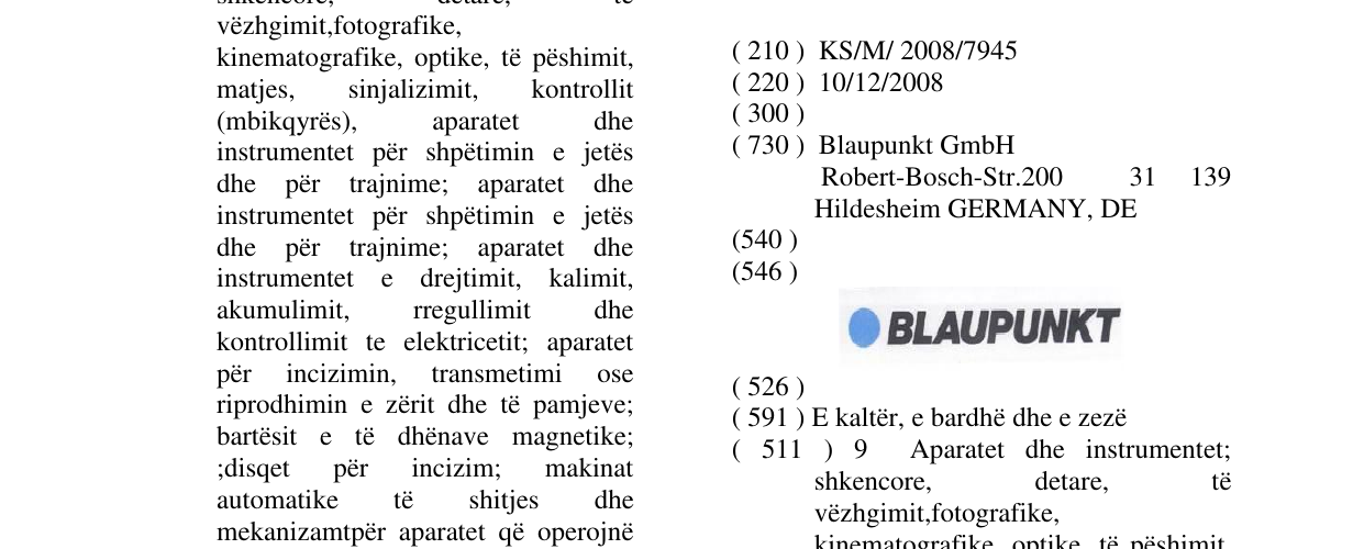 Zëri i markës Markë figurative në buletin