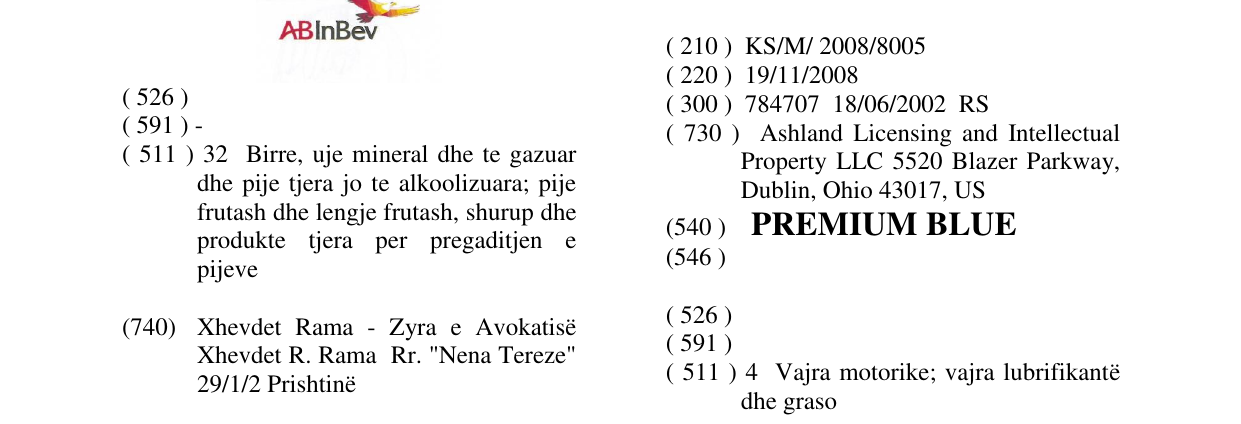 Zëri i markës PREMIUM BLUE në buletin