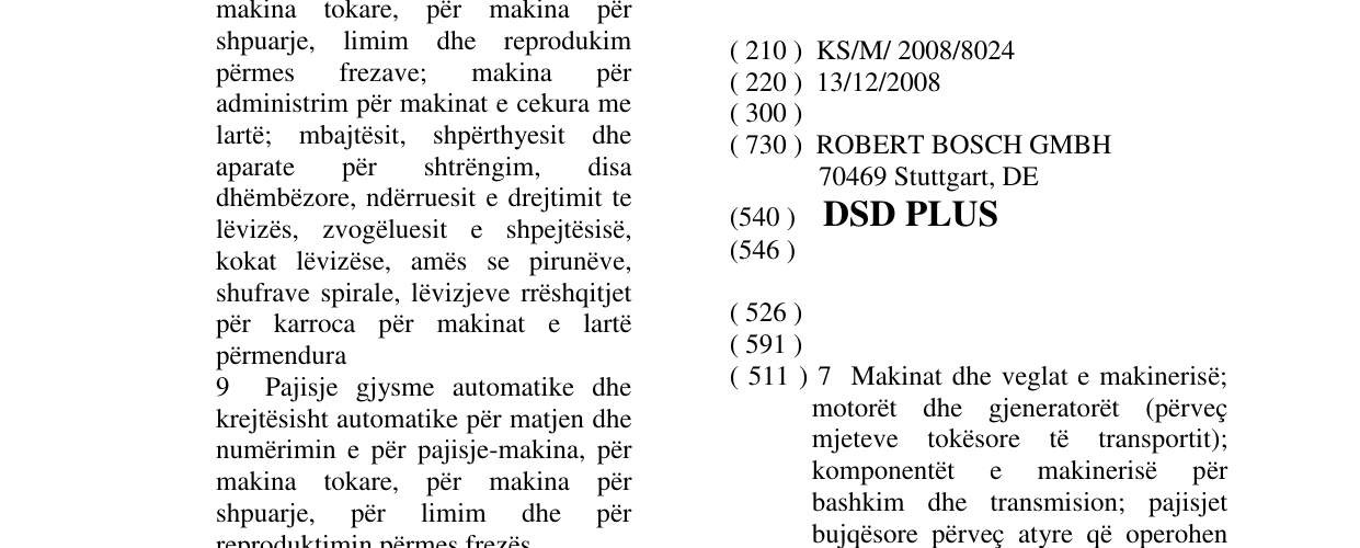 Zëri i markës DSD PLUS në buletin