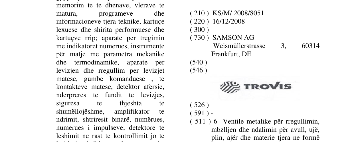 Zëri i markës TROVIS në buletin