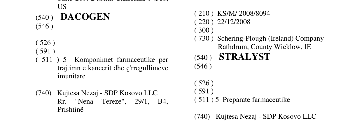 Zëri i markës STRALYST në buletin