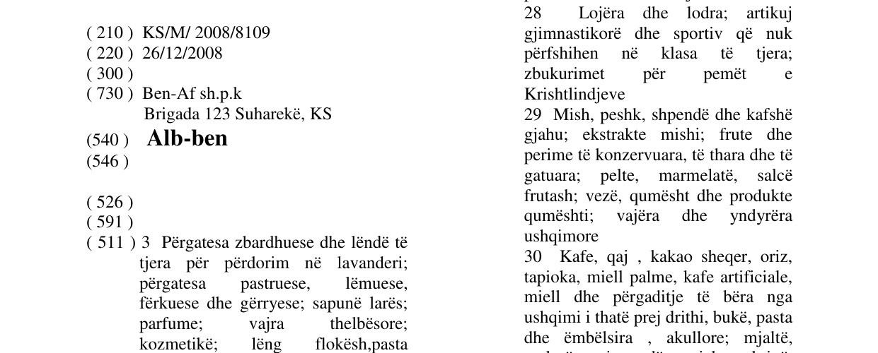 Zëri i markës Alb-ben në buletin