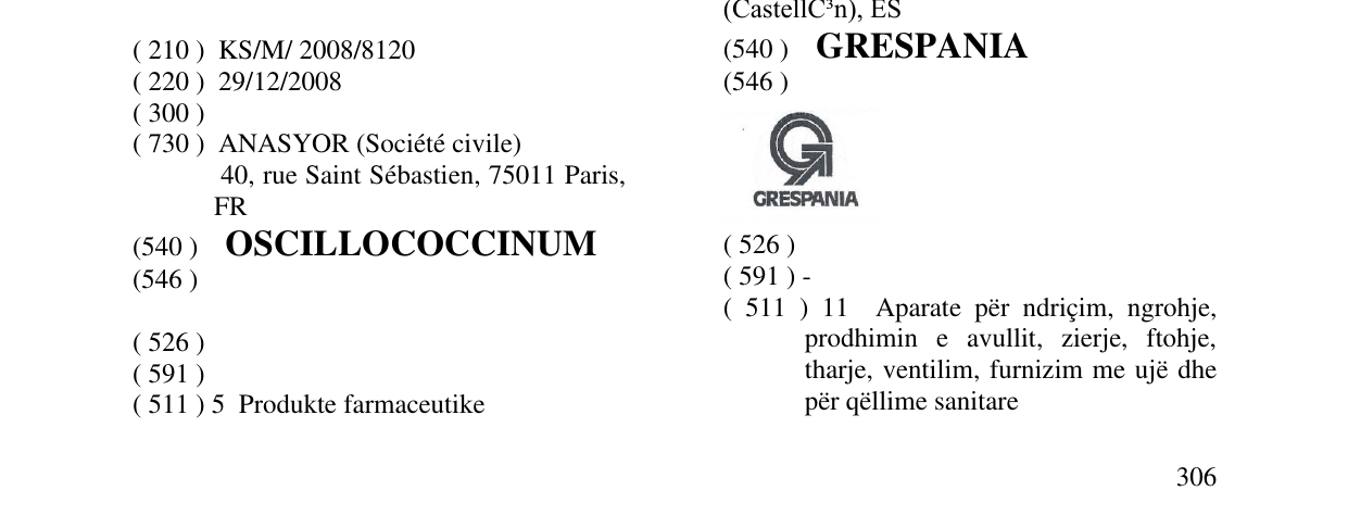 Zëri i markës OSCILLOCOCCINUM në buletin