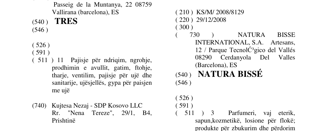 Zëri i markës NATURA BISSÉ në buletin
