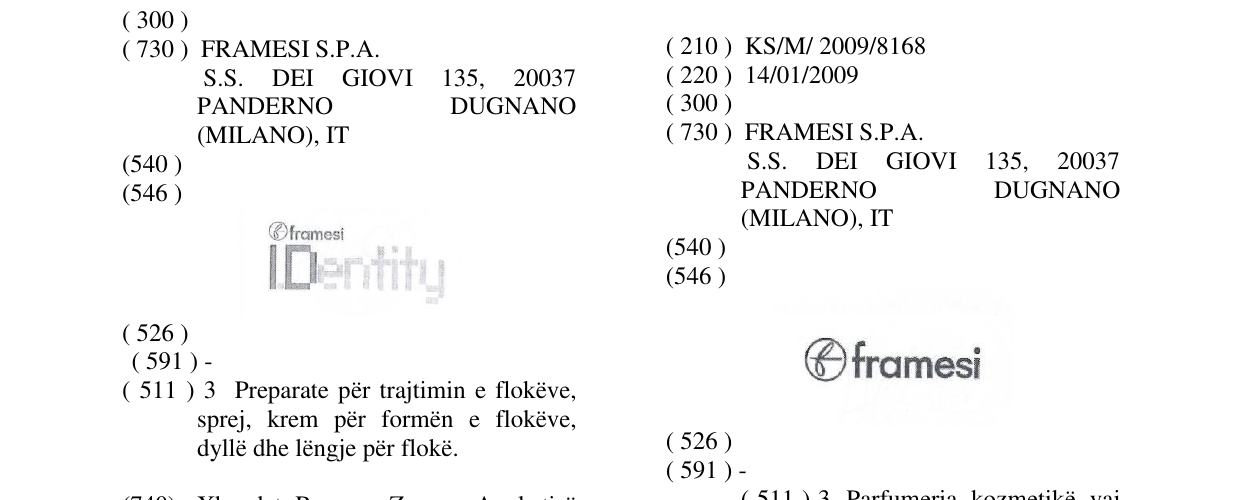Zëri i markës framesi në buletin