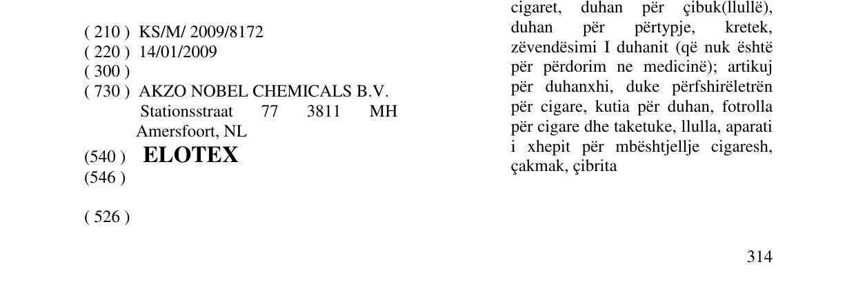 Zëri i markës ELOTEX në buletin