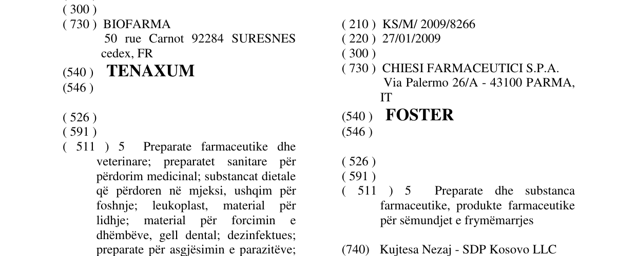 Zëri i markës FOSTER në buletin
