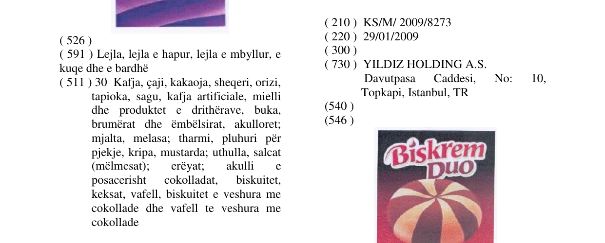Zëri i markës Biskrem Duo në buletin