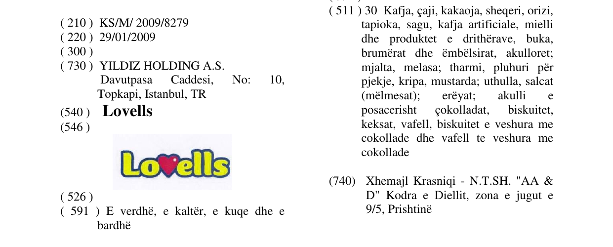 Zëri i markës Lovells në buletin