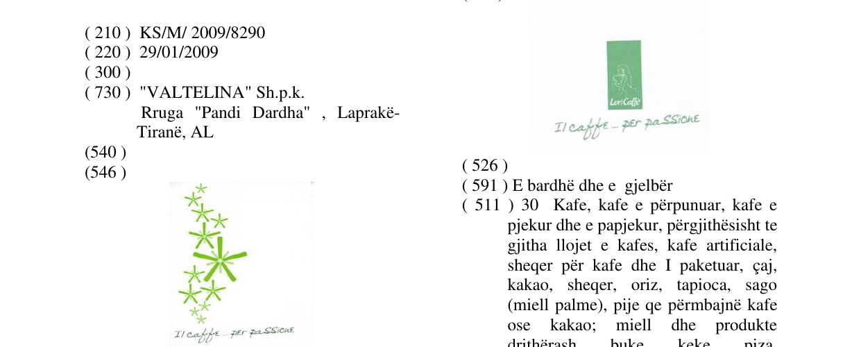 Zëri i markës Il caffe...per paSSione në buletin