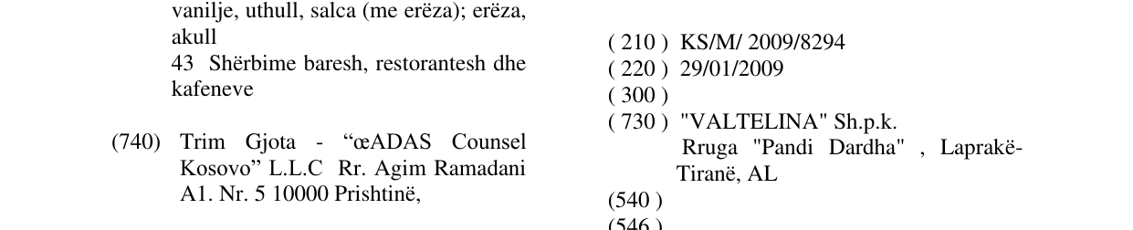 Zëri i markës Lori Caffe Economic në buletin