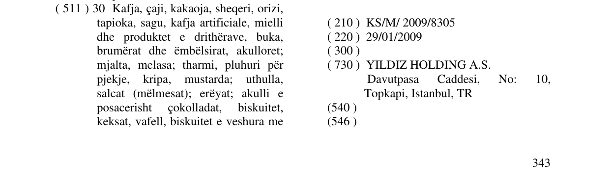 Zëri i markës ÜLKER në buletin