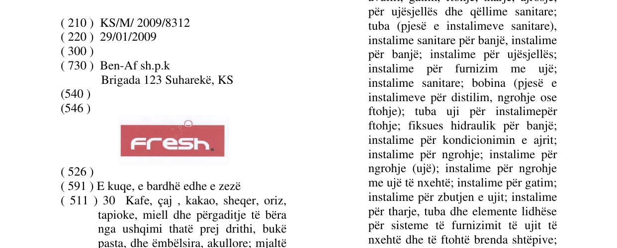 Zëri i markës Fresh në buletin