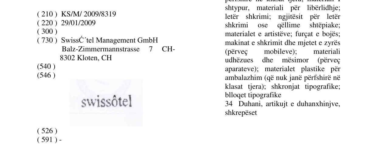 Zëri i markës SWISSÔTEL në buletin