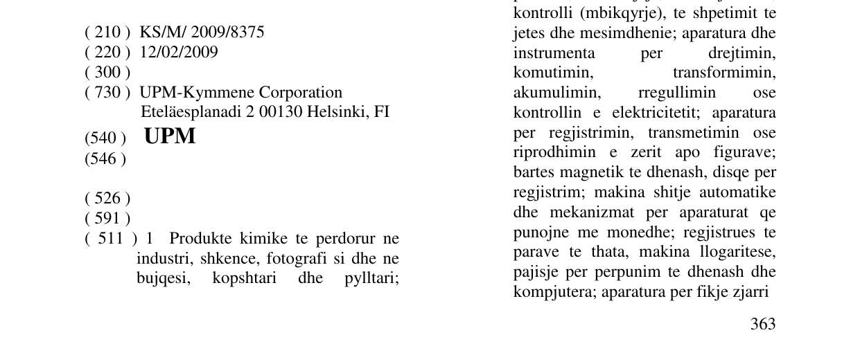 Zëri i markës UPM në buletin